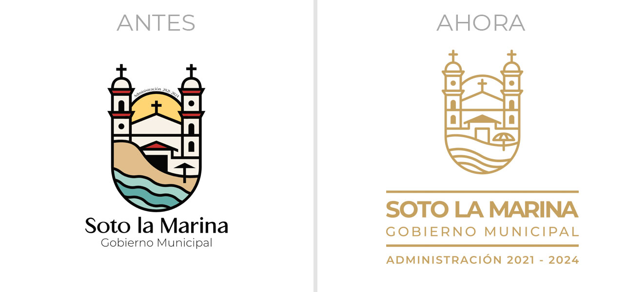 Comparación antes y ahora de las marcas del Gobierno Municipal de Soto la Marina.